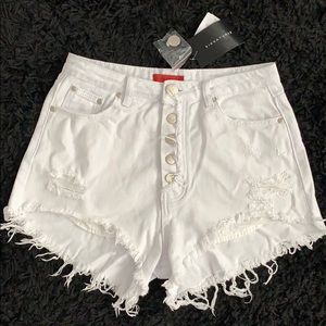 NWT white cut-off shorts